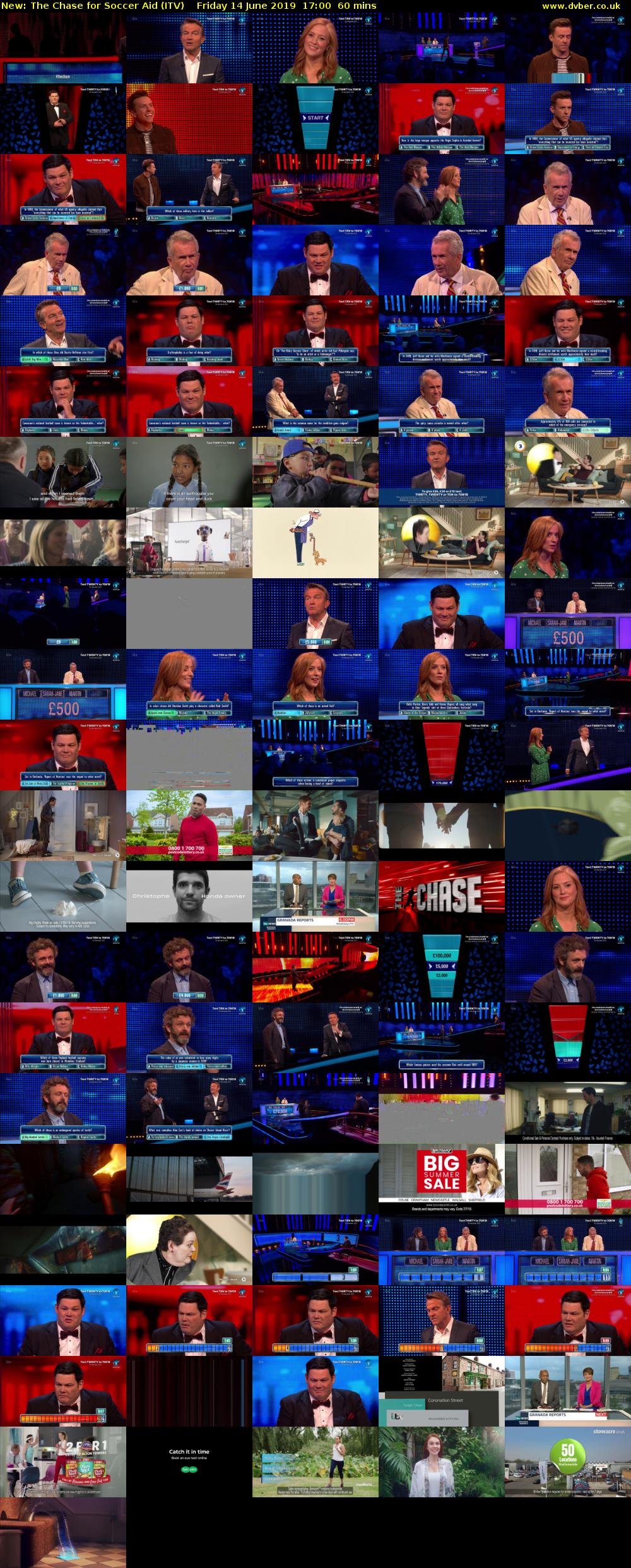 The Chase for Soccer Aid (ITV) Friday 14 June 2019 17:00 - 18:00