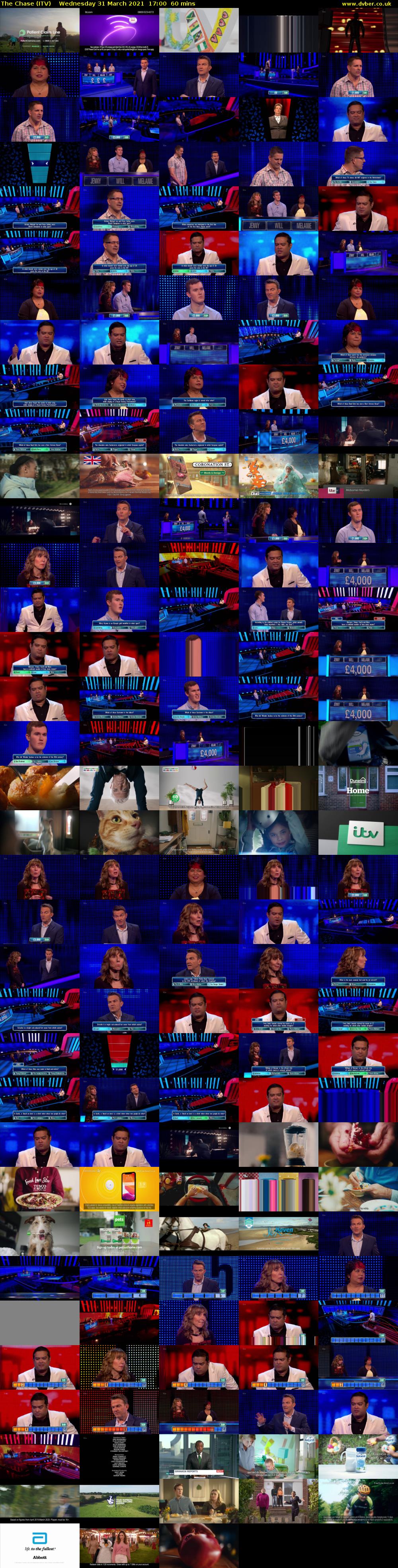 The Chase (ITV) Wednesday 31 March 2021 17:00 - 18:00