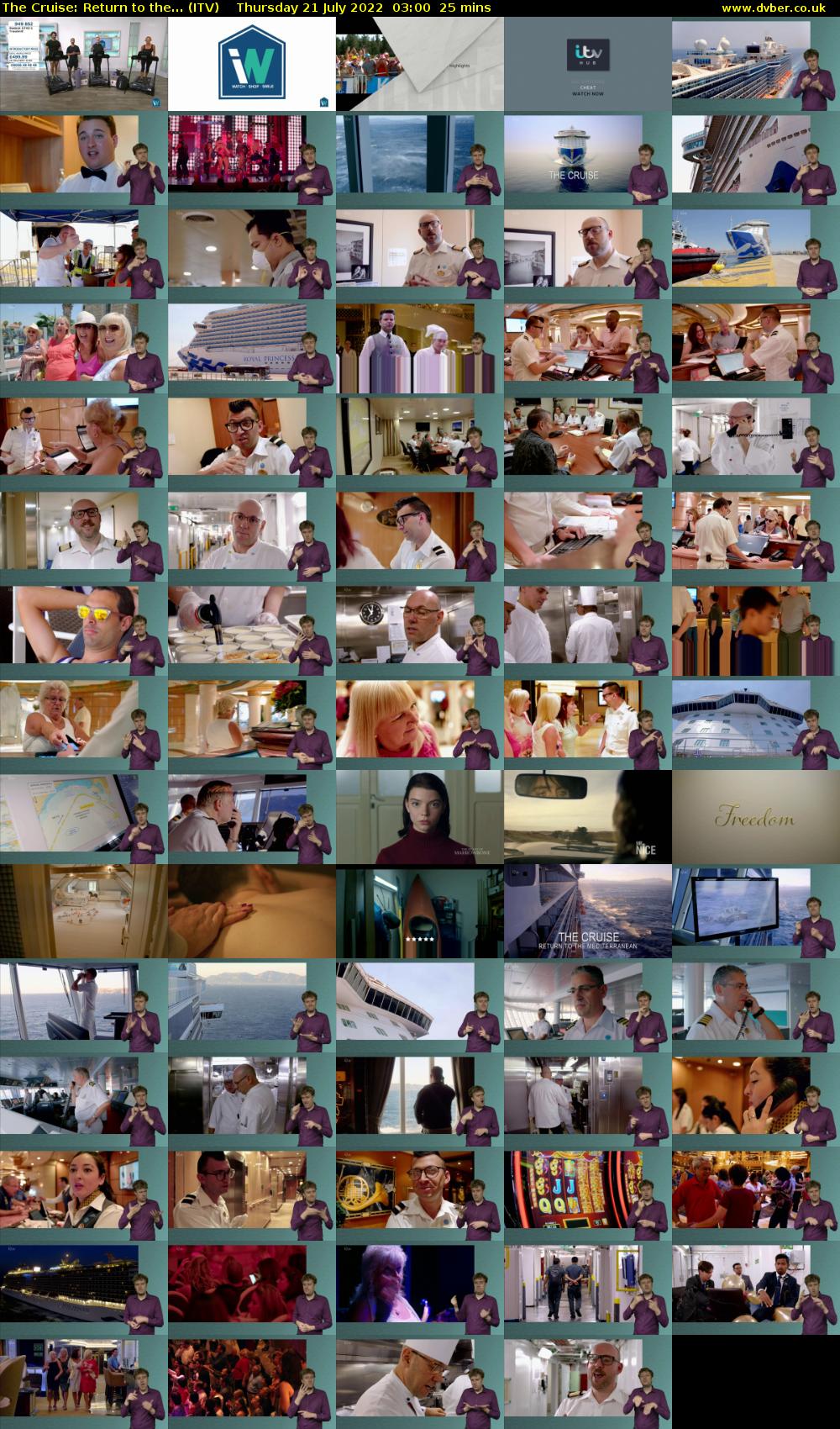 The Cruise: Return to the... (ITV) Thursday 21 July 2022 03:00 - 03:25