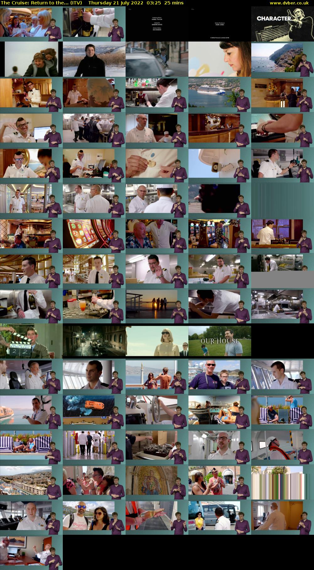 The Cruise: Return to the... (ITV) Thursday 21 July 2022 03:25 - 03:50