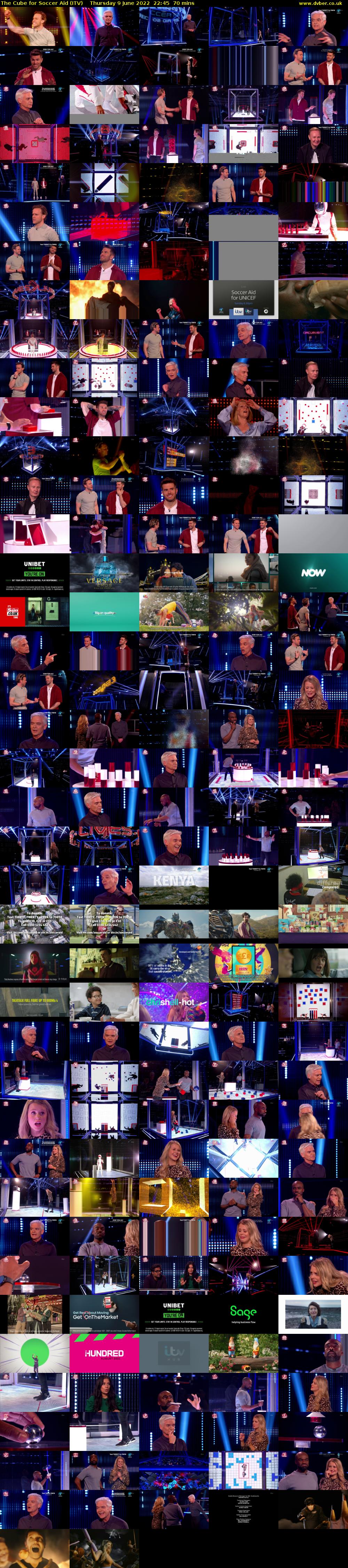 The Cube for Soccer Aid (ITV) Thursday 9 June 2022 22:45 - 23:55