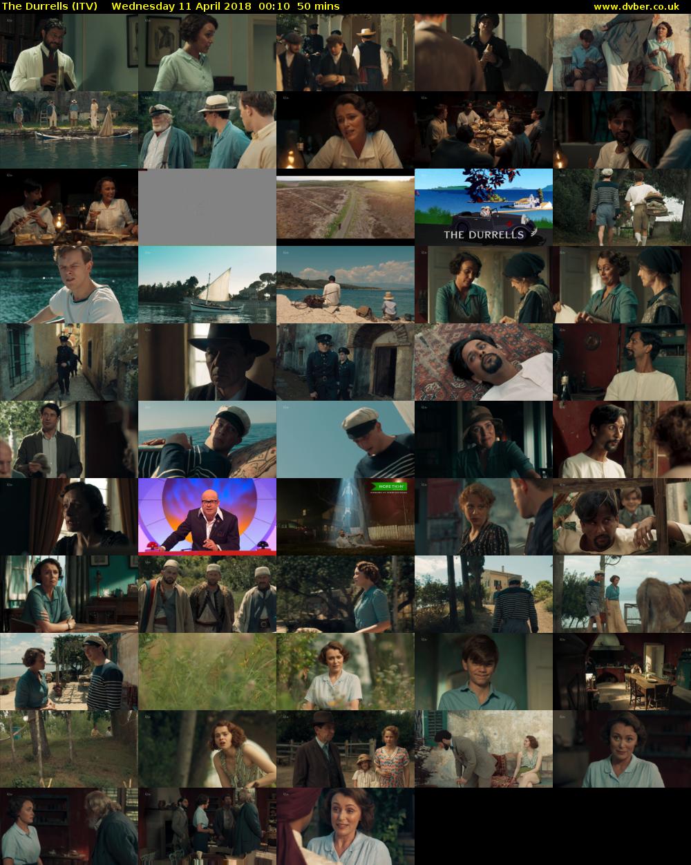 The Durrells (ITV) Wednesday 11 April 2018 00:10 - 01:00