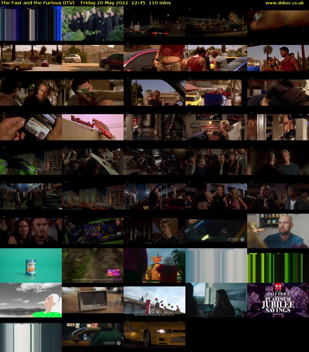 The Fast and the Furious (ITV) Friday 20 May 2022 22:45 - 00:35