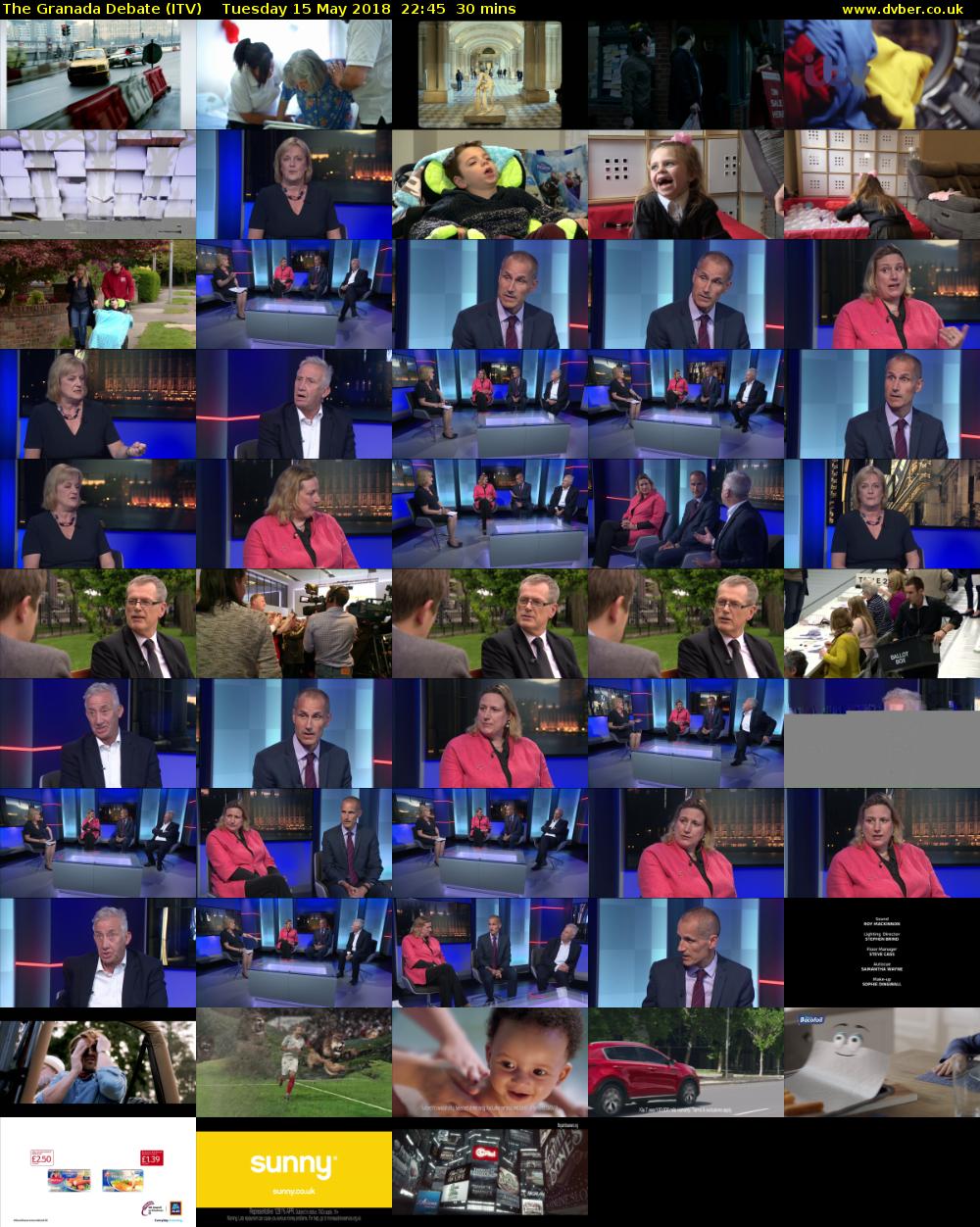 The Granada Debate (ITV) Tuesday 15 May 2018 22:45 - 23:15