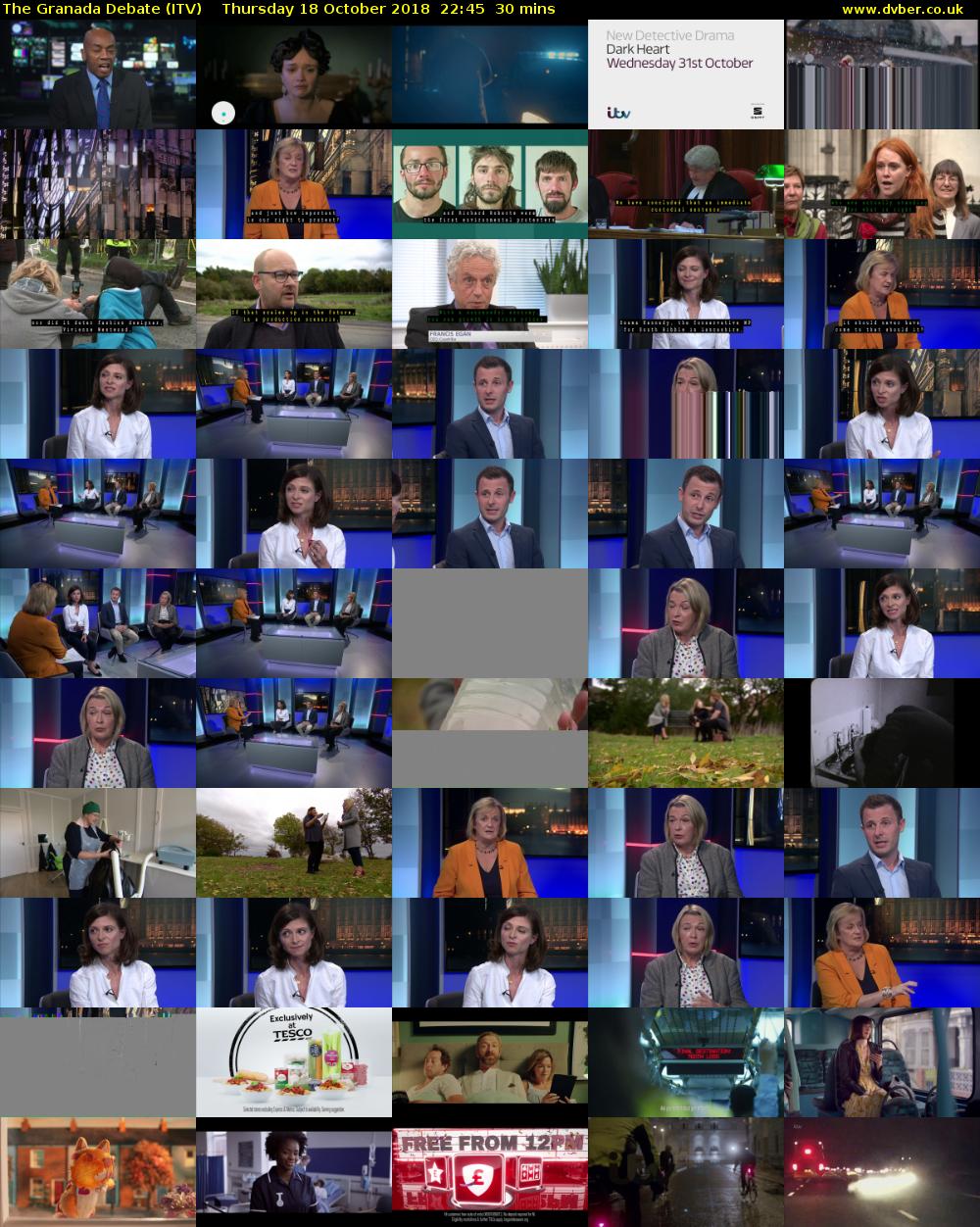 The Granada Debate (ITV) Thursday 18 October 2018 22:45 - 23:15