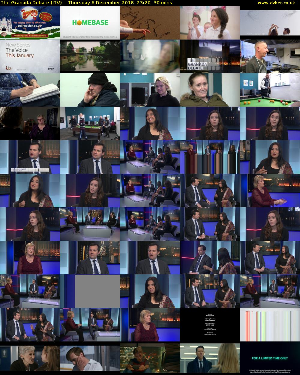The Granada Debate (ITV) Thursday 6 December 2018 23:20 - 23:50