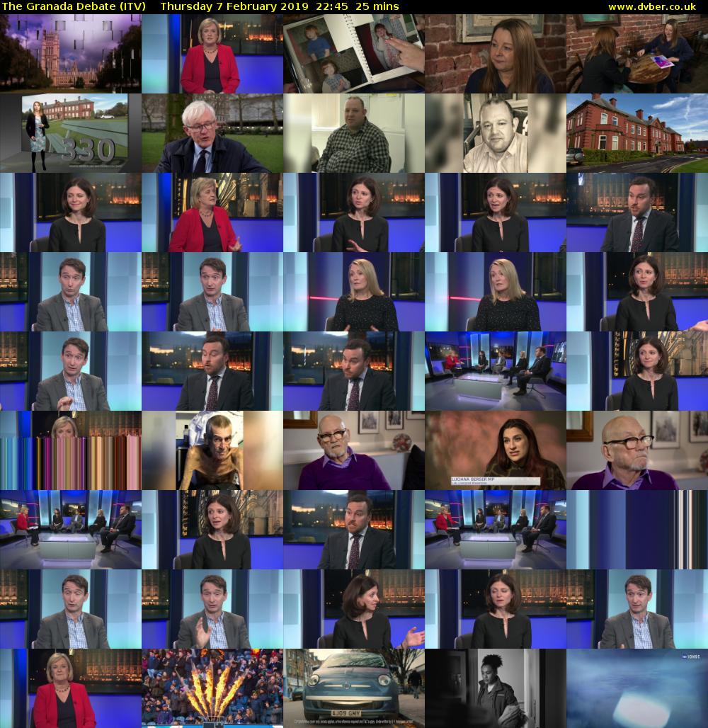 The Granada Debate (ITV) Thursday 7 February 2019 22:45 - 23:10