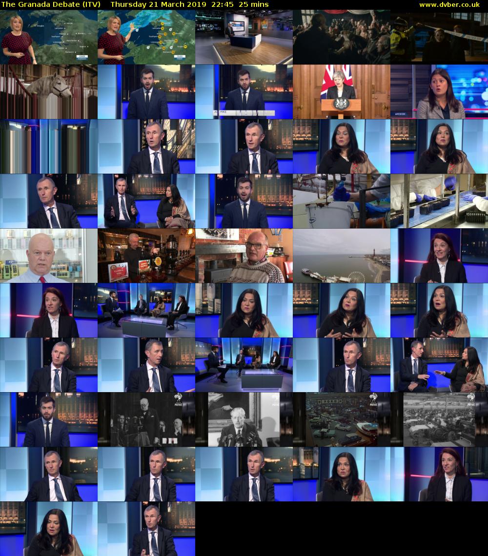 The Granada Debate (ITV) Thursday 21 March 2019 22:45 - 23:10