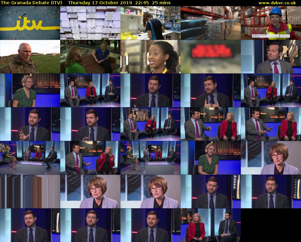 The Granada Debate (ITV) Thursday 17 October 2019 22:45 - 23:10