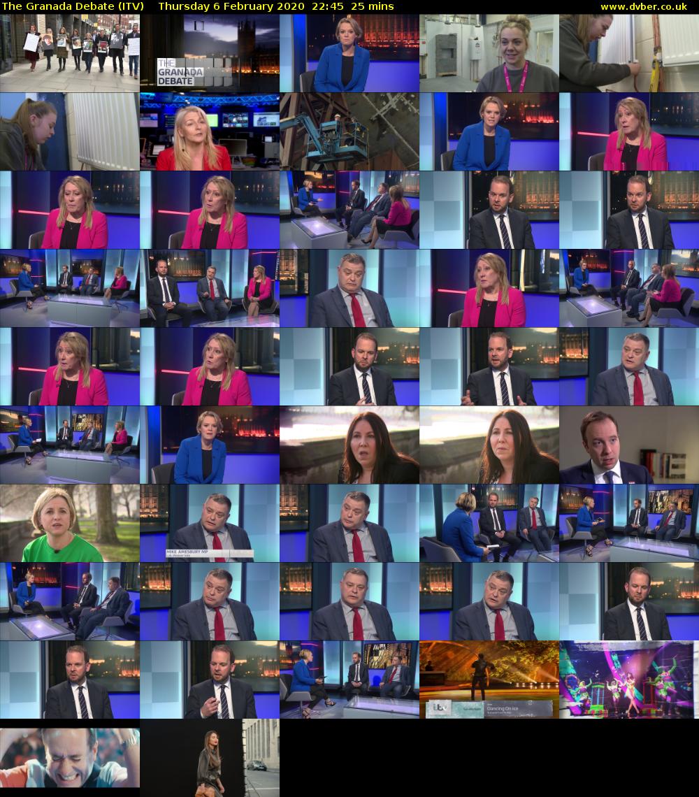 The Granada Debate (ITV) Thursday 6 February 2020 22:45 - 23:10