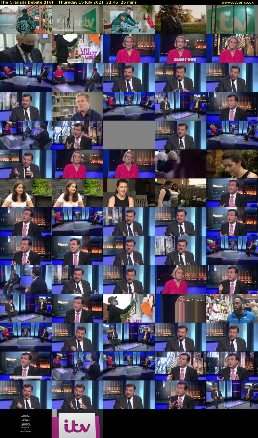 The Granada Debate (ITV) Thursday 15 July 2021 22:45 - 23:10