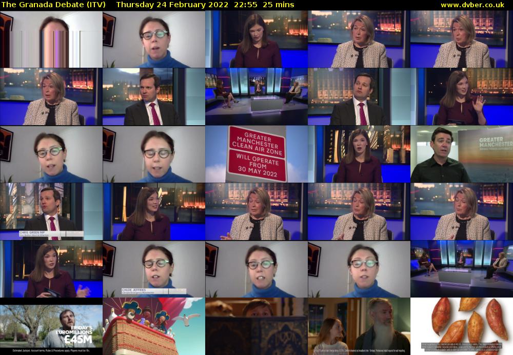The Granada Debate (ITV) Thursday 24 February 2022 22:55 - 23:20