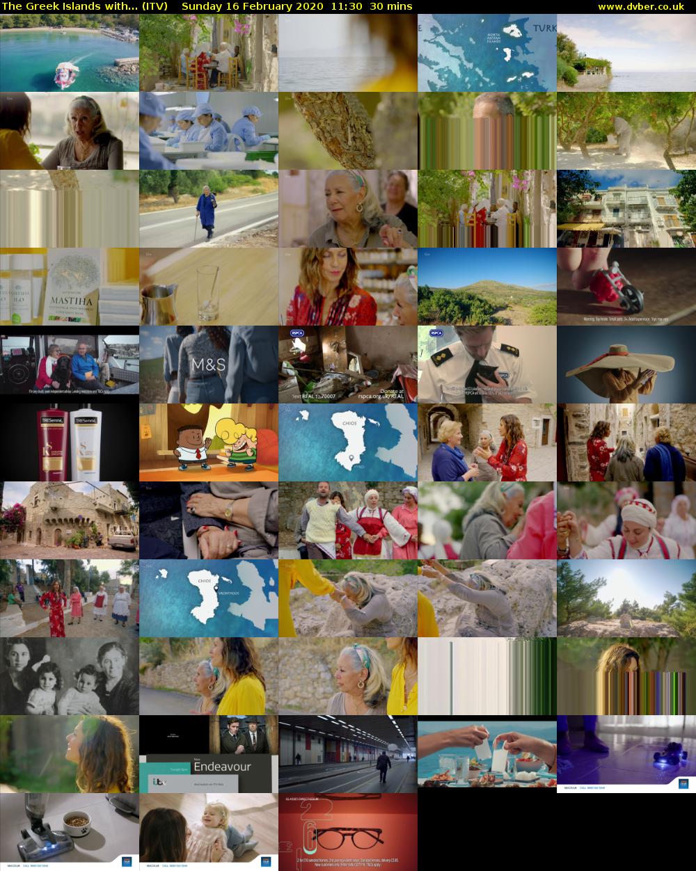 The Greek Islands with... (ITV) Sunday 16 February 2020 11:30 - 12:00