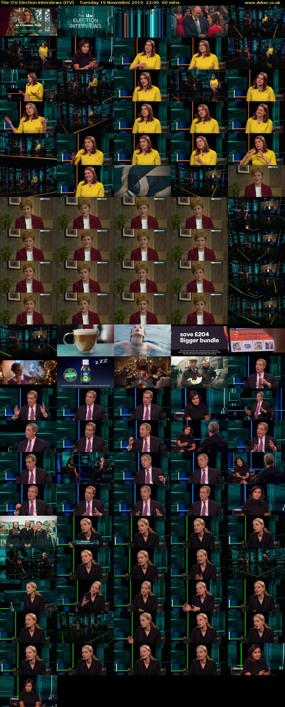 The ITV Election Interviews (ITV) Tuesday 19 November 2019 22:00 - 23:00