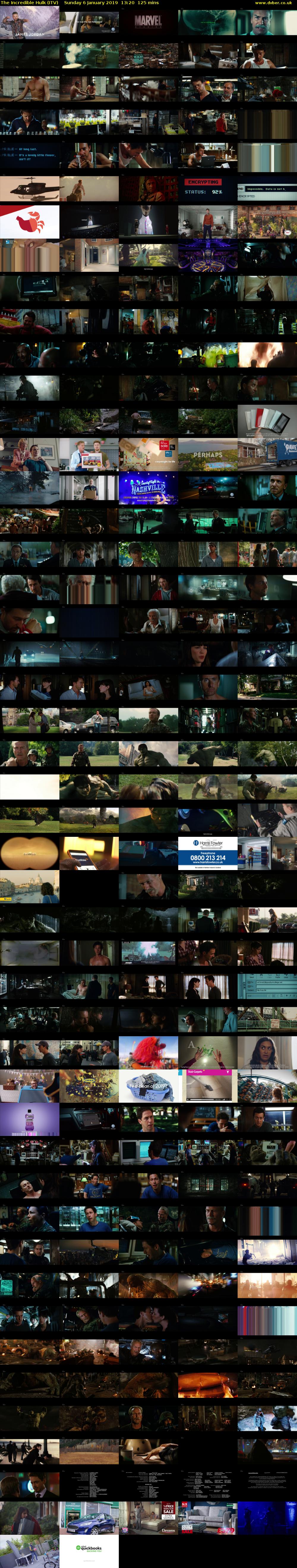 The Incredible Hulk (ITV) Sunday 6 January 2019 13:20 - 15:25