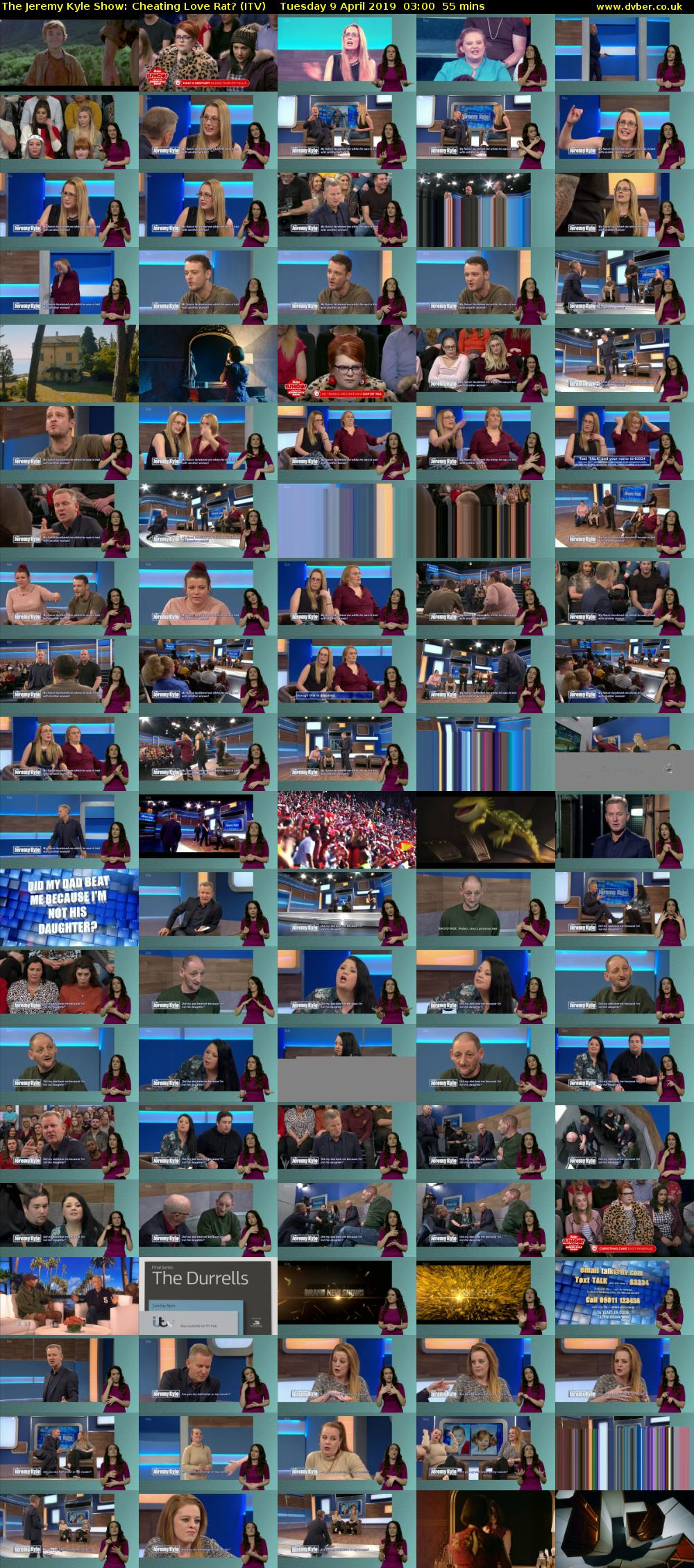 The Jeremy Kyle Show: Cheating Love Rat? (ITV) Tuesday 9 April 2019 03:00 - 03:55