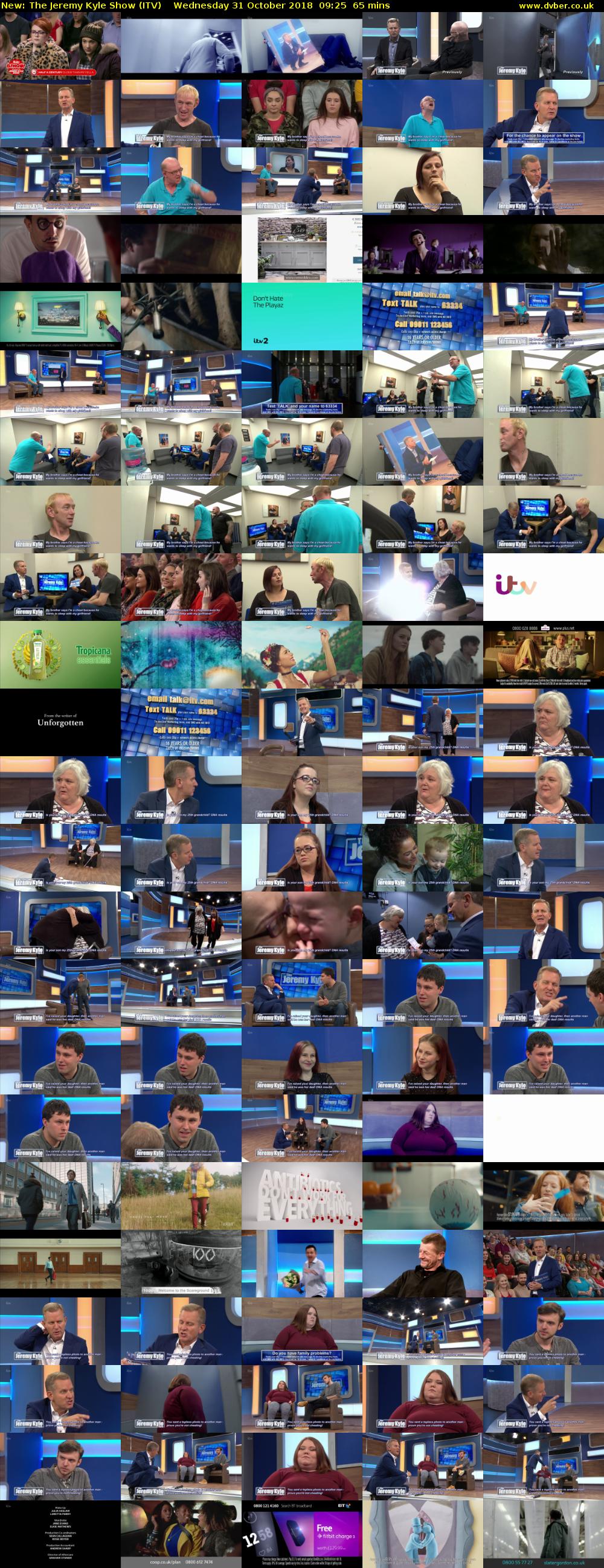 The Jeremy Kyle Show (ITV) Wednesday 31 October 2018 09:25 - 10:30