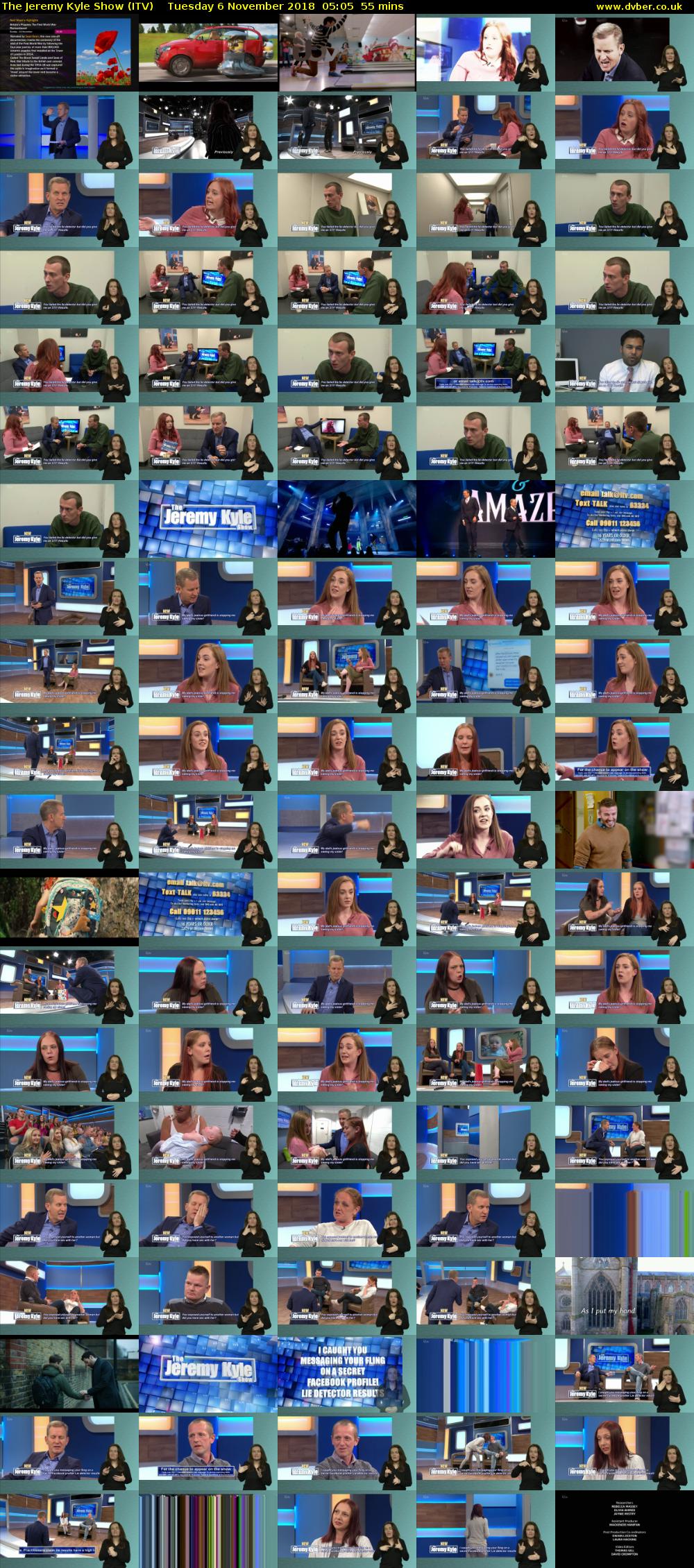 The Jeremy Kyle Show (ITV) Tuesday 6 November 2018 05:05 - 06:00