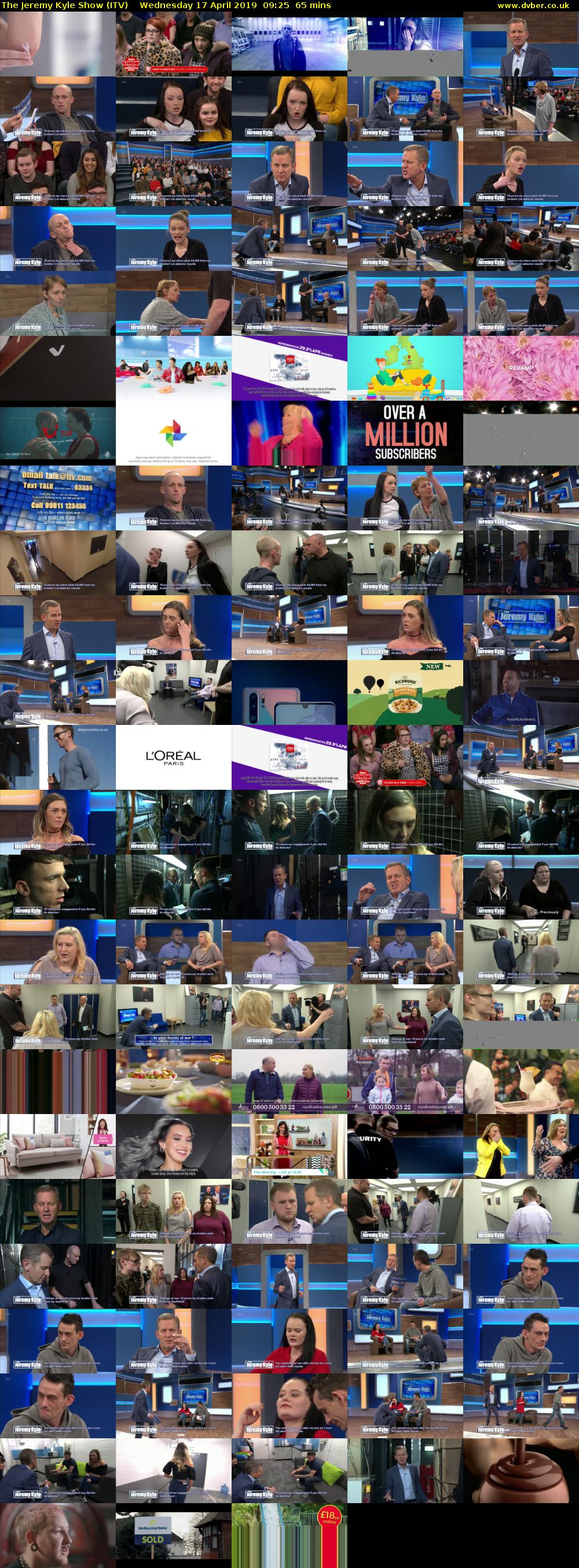 The Jeremy Kyle Show (ITV) Wednesday 17 April 2019 09:25 - 10:30