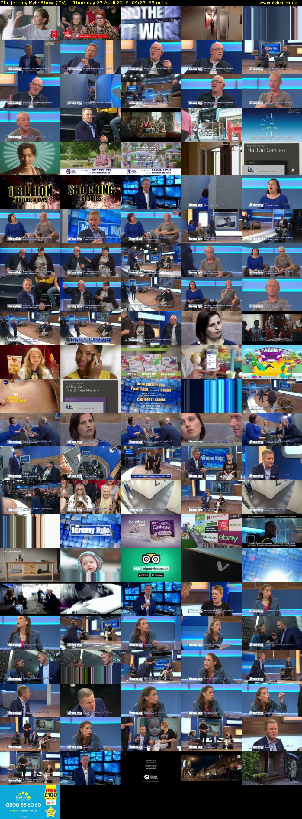 The Jeremy Kyle Show (ITV) Thursday 25 April 2019 09:25 - 10:30