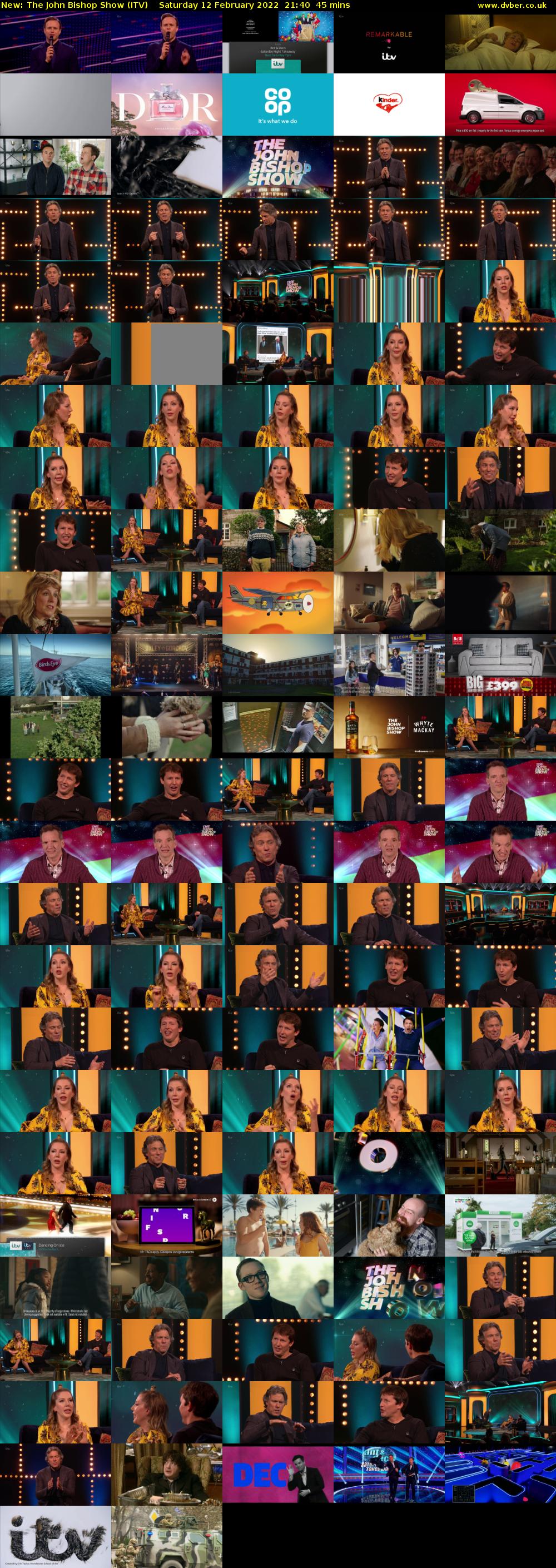 The John Bishop Show (ITV) Saturday 12 February 2022 21:40 - 22:25