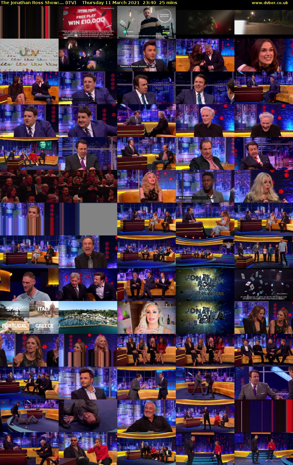 The Jonathan Ross Show:... (ITV) Thursday 11 March 2021 23:40 - 00:05