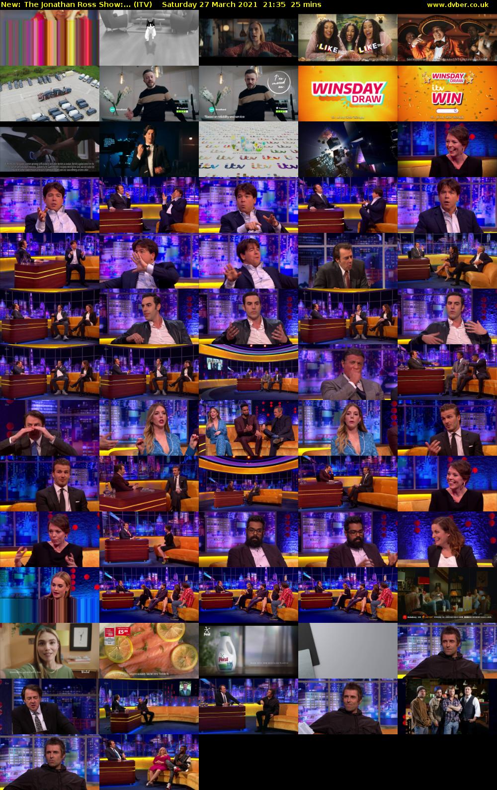 The Jonathan Ross Show:... (ITV) Saturday 27 March 2021 21:35 - 22:00