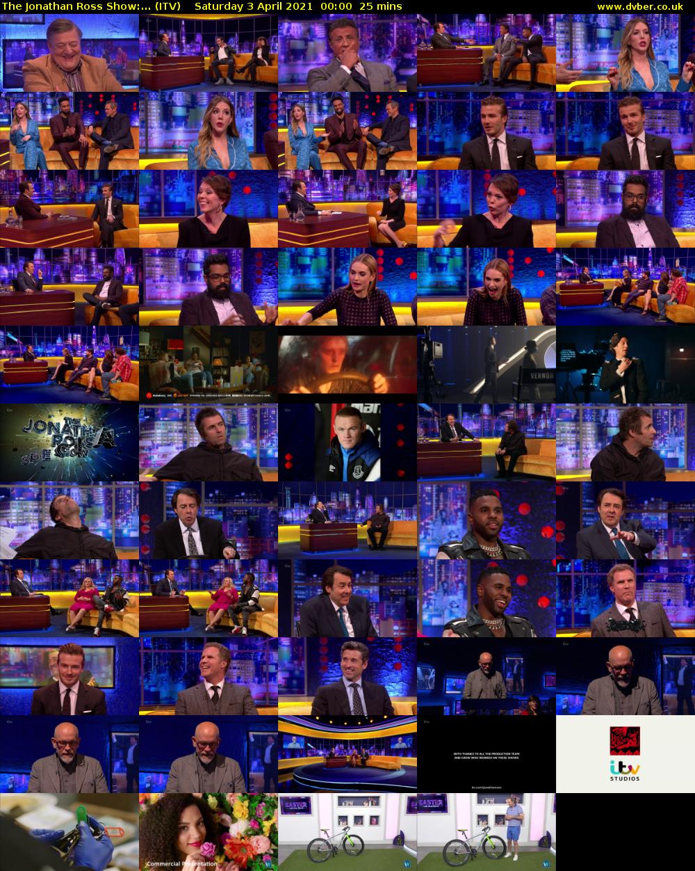 The Jonathan Ross Show:... (ITV) Saturday 3 April 2021 00:00 - 00:25