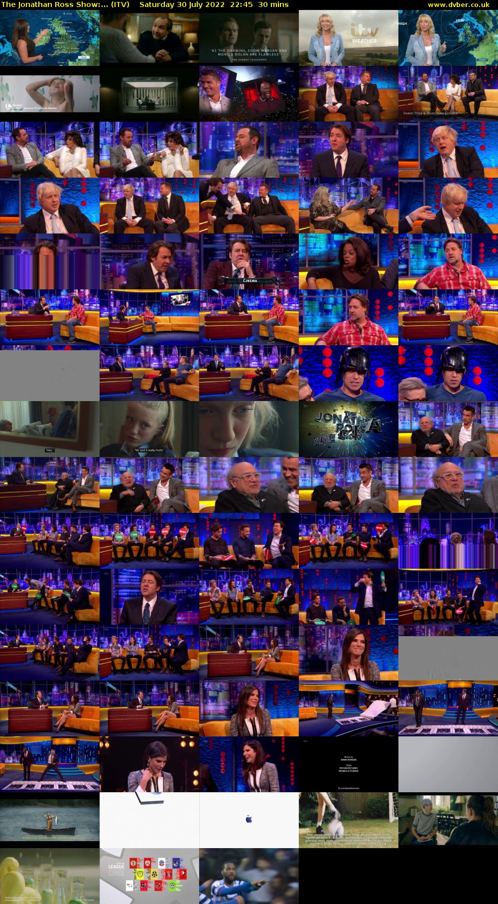 The Jonathan Ross Show:... (ITV) Saturday 30 July 2022 22:45 - 23:15