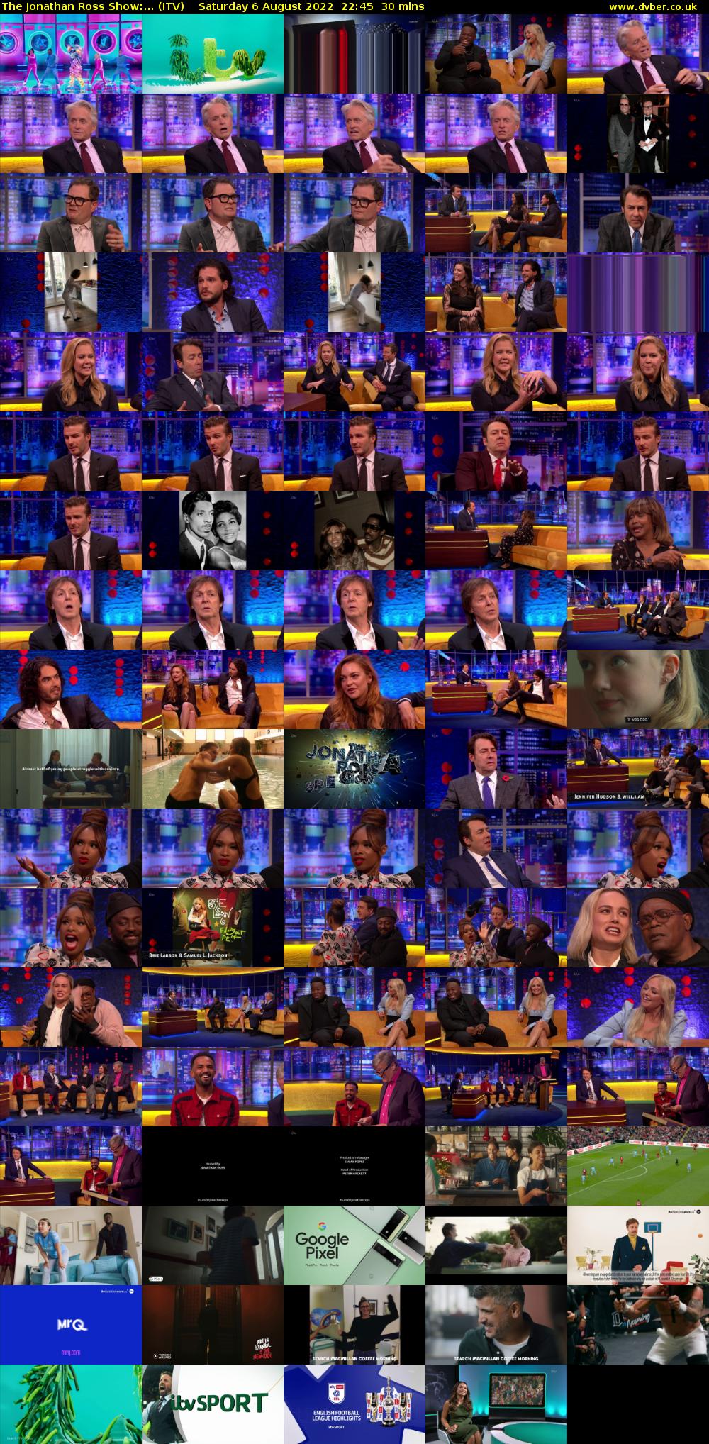 The Jonathan Ross Show:... (ITV) Saturday 6 August 2022 22:45 - 23:15