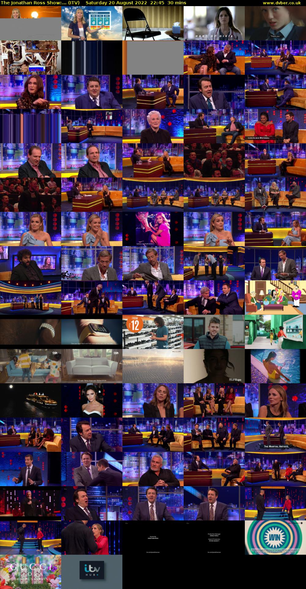 The Jonathan Ross Show:... (ITV) Saturday 20 August 2022 22:45 - 23:15