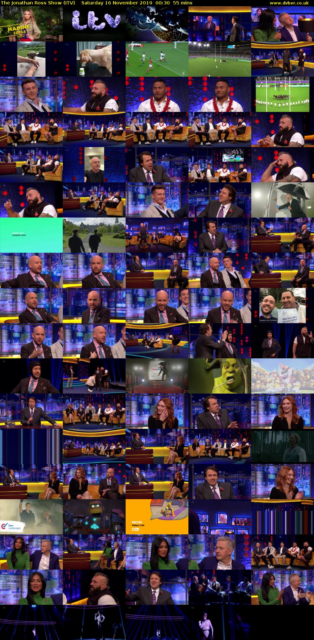 The Jonathan Ross Show (ITV) Saturday 16 November 2019 00:30 - 01:25