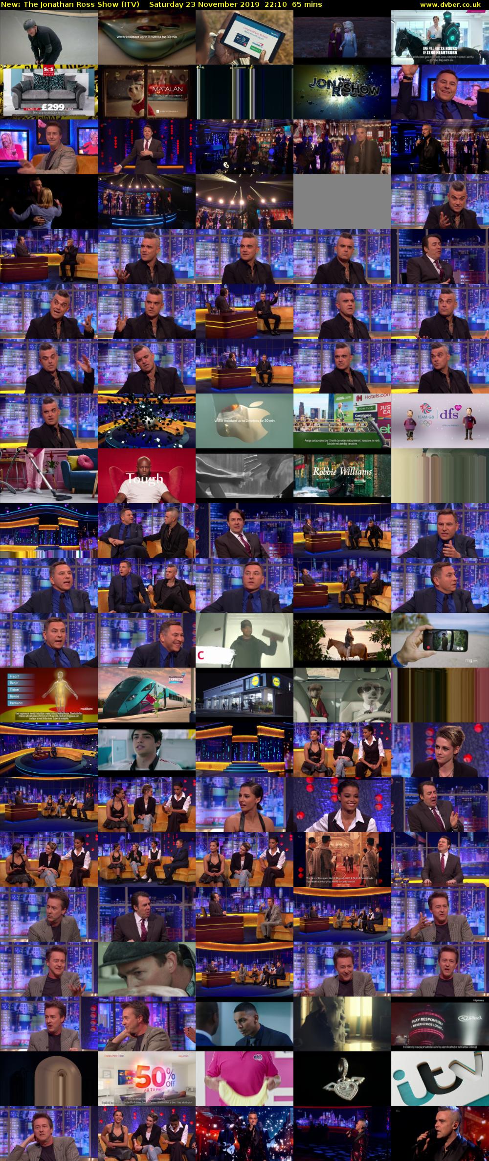 The Jonathan Ross Show (ITV) Saturday 23 November 2019 22:10 - 23:15
