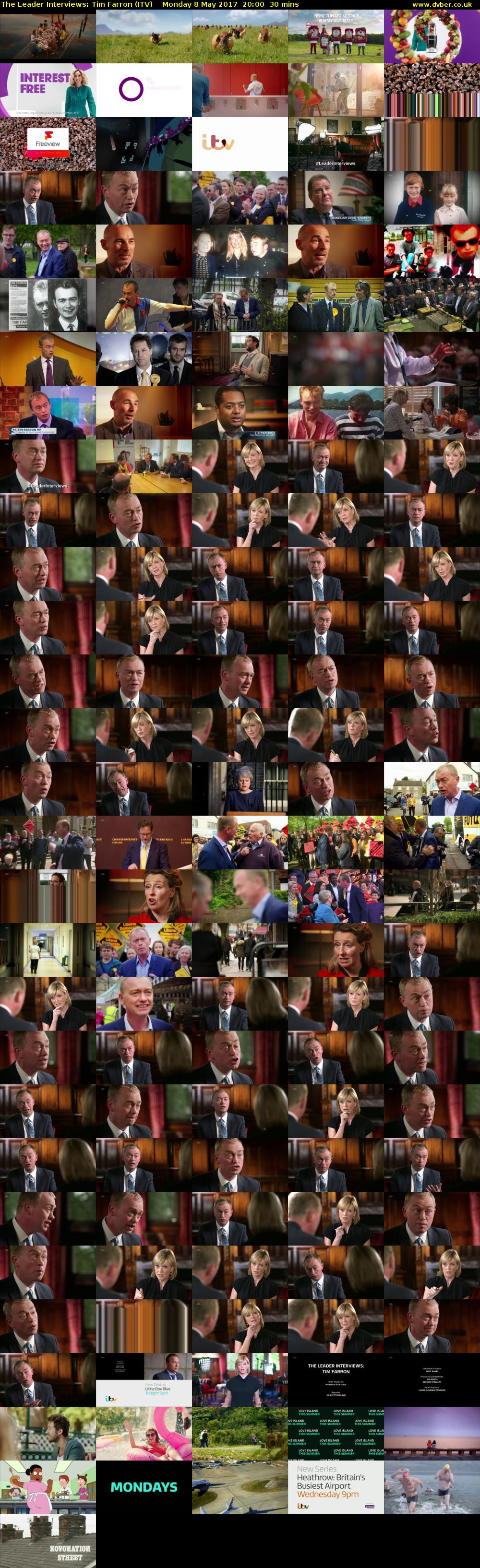 The Leader Interviews: Tim Farron (ITV) Monday 8 May 2017 20:00 - 20:30