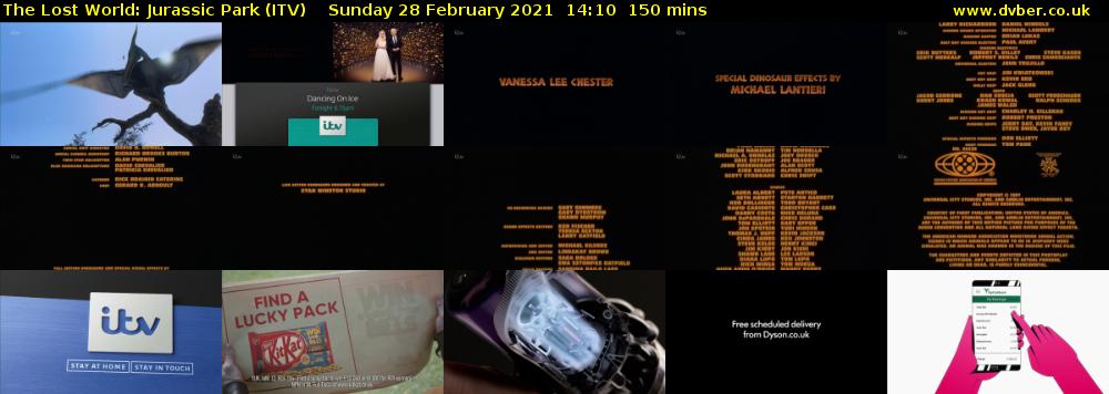 The Lost World: Jurassic Park (ITV) Sunday 28 February 2021 14:10 - 16:40