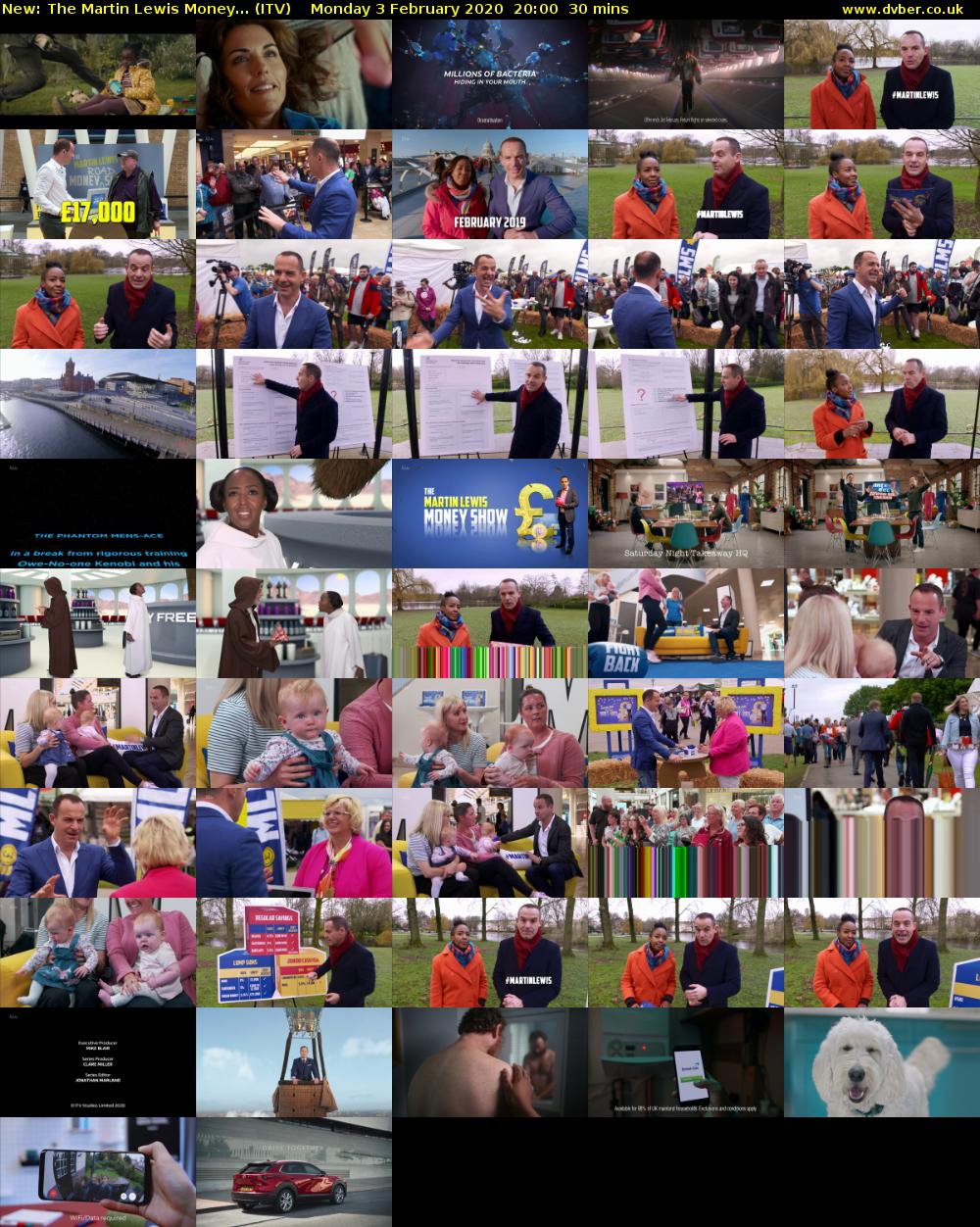 The Martin Lewis Money... (ITV) Monday 3 February 2020 20:00 - 20:30