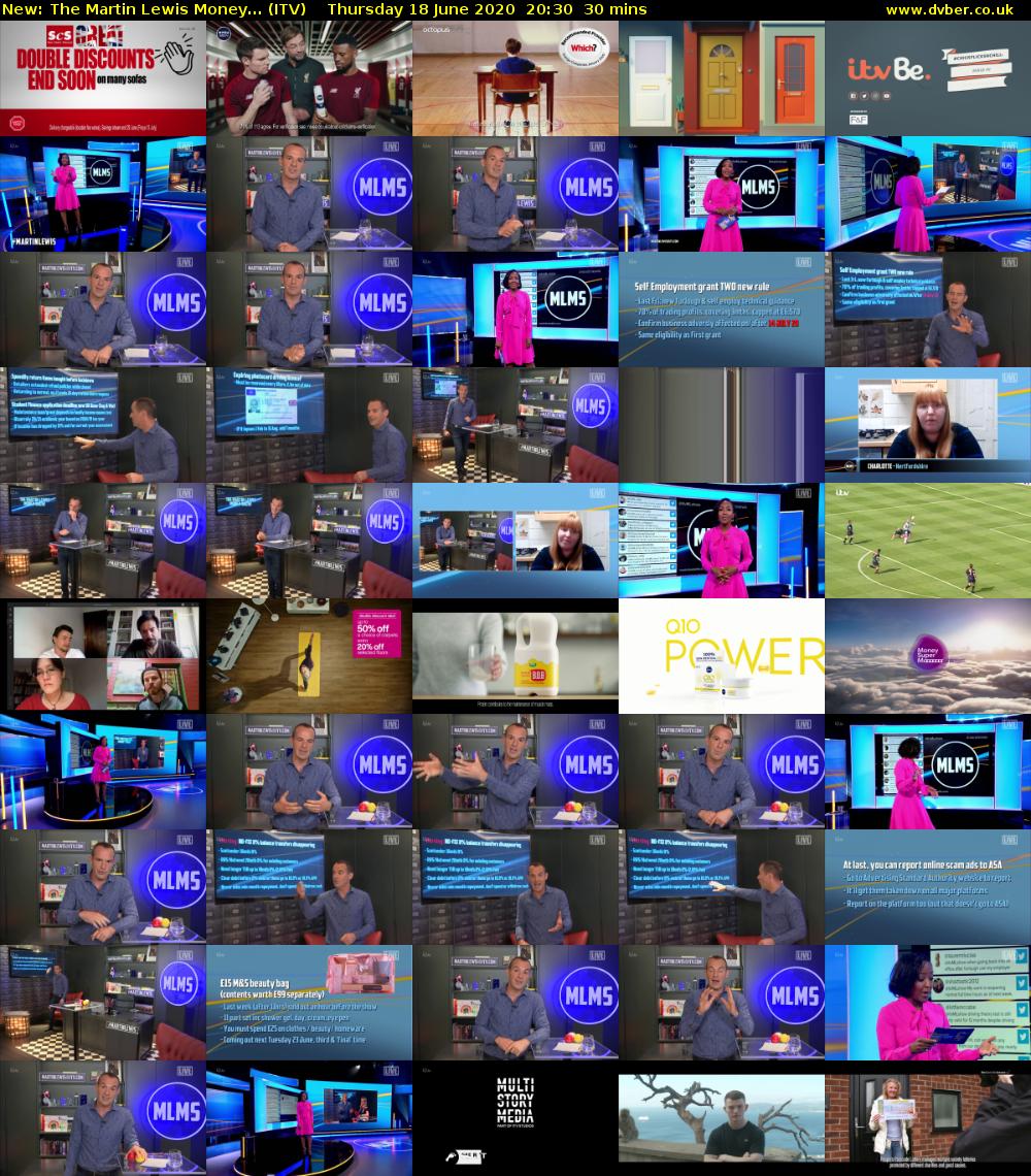 The Martin Lewis Money... (ITV) Thursday 18 June 2020 20:30 - 21:00