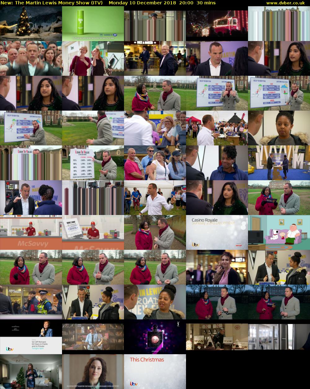 The Martin Lewis Money Show (ITV) Monday 10 December 2018 20:00 - 20:30