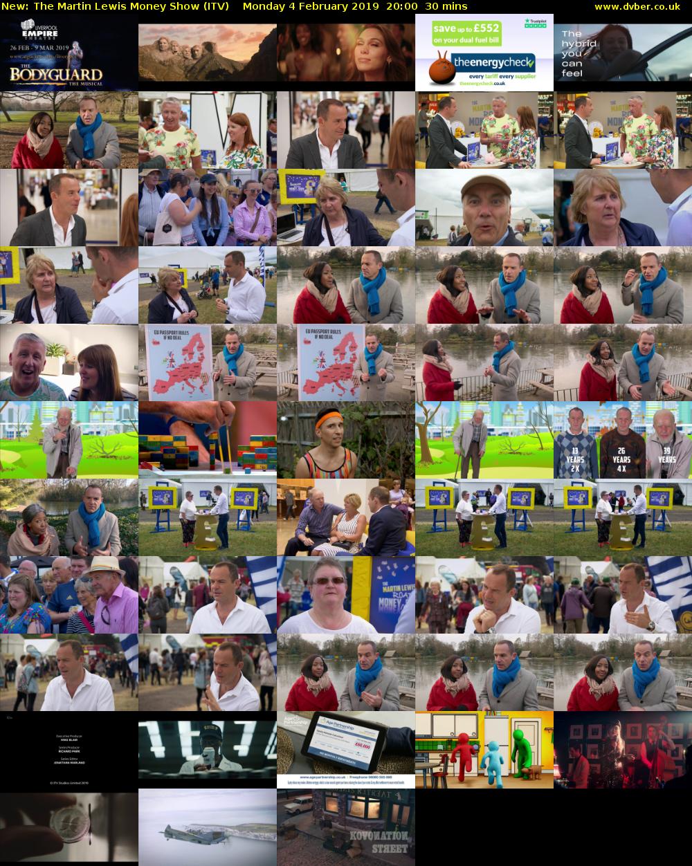The Martin Lewis Money Show (ITV) Monday 4 February 2019 20:00 - 20:30