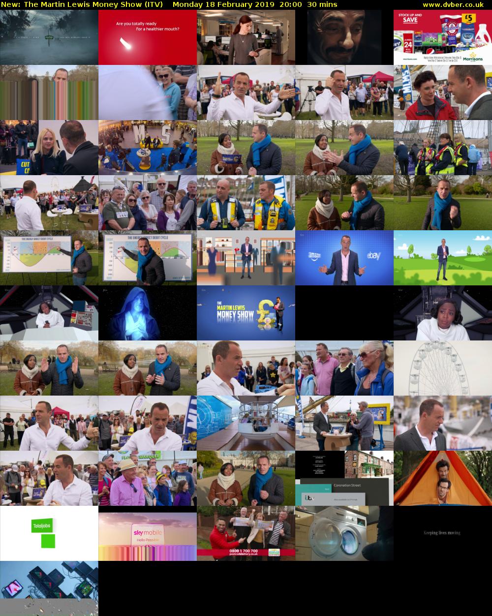 The Martin Lewis Money Show (ITV) Monday 18 February 2019 20:00 - 20:30