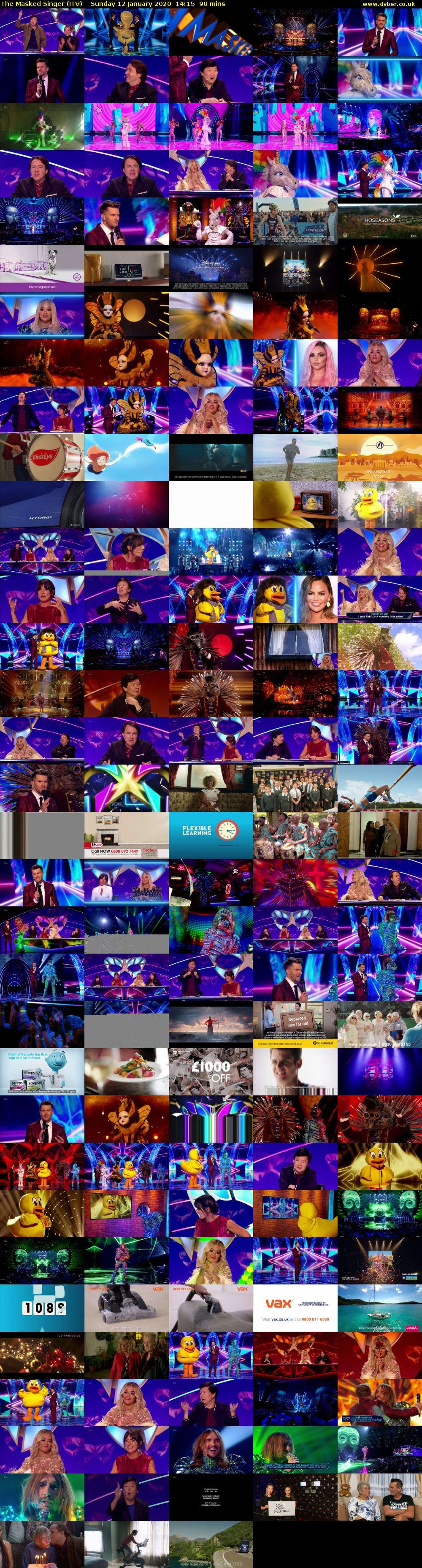 The Masked Singer (ITV) Sunday 12 January 2020 14:15 - 15:45