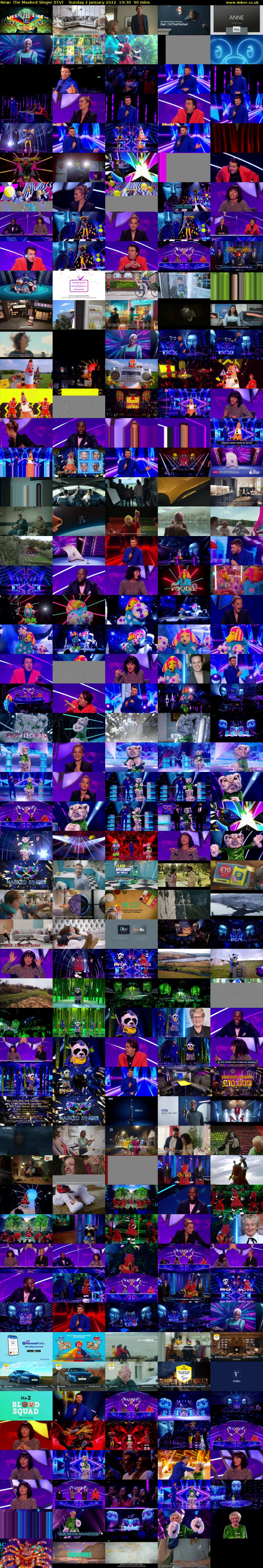 The Masked Singer (ITV) Sunday 2 January 2022 19:30 - 21:00