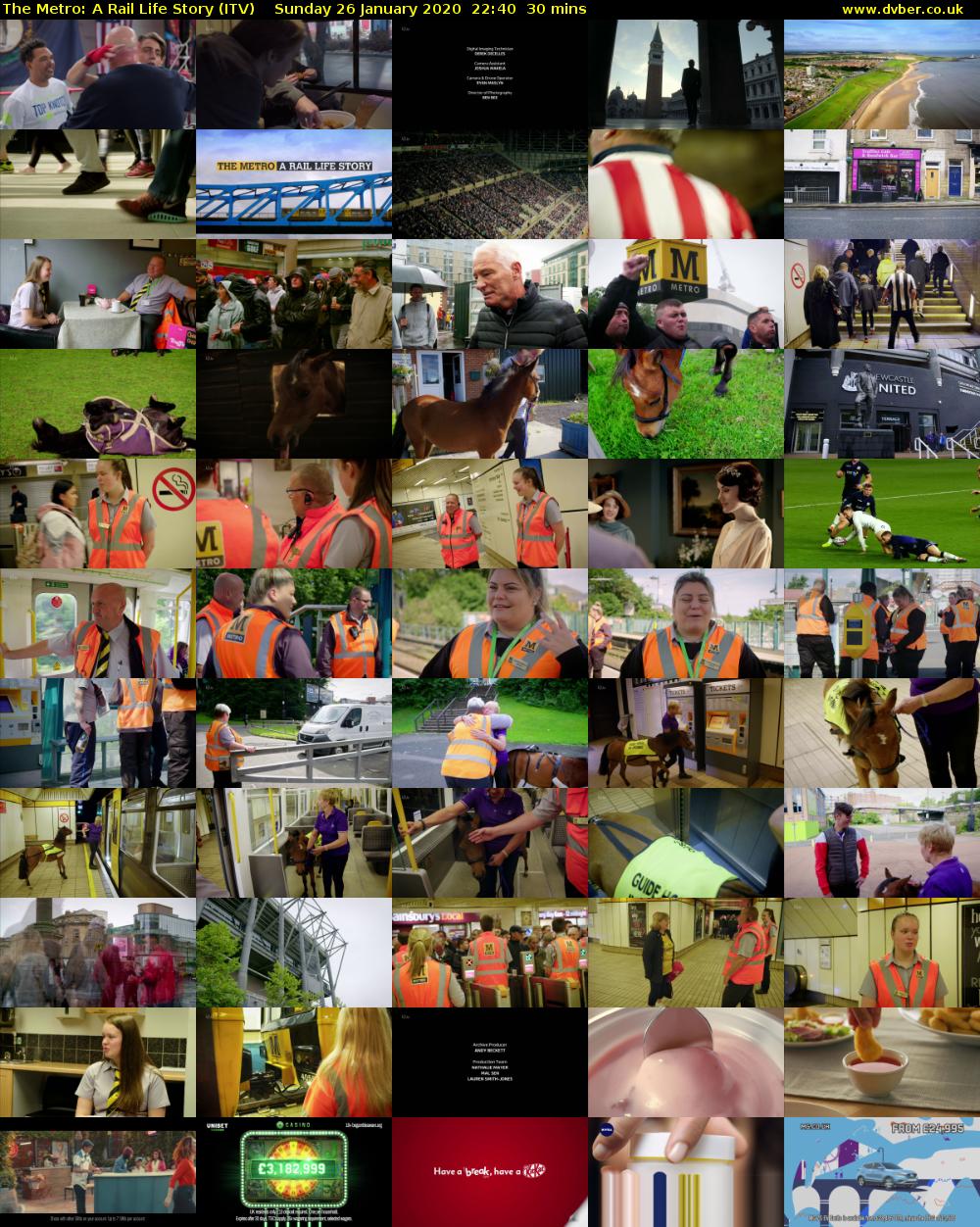 The Metro: A Rail Life Story (ITV) Sunday 26 January 2020 22:40 - 23:10