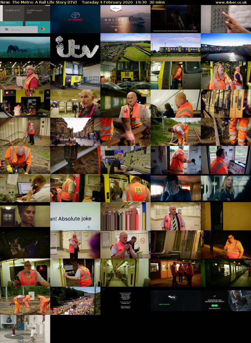 The Metro: A Rail Life Story (ITV) Tuesday 4 February 2020 19:30 - 20:00