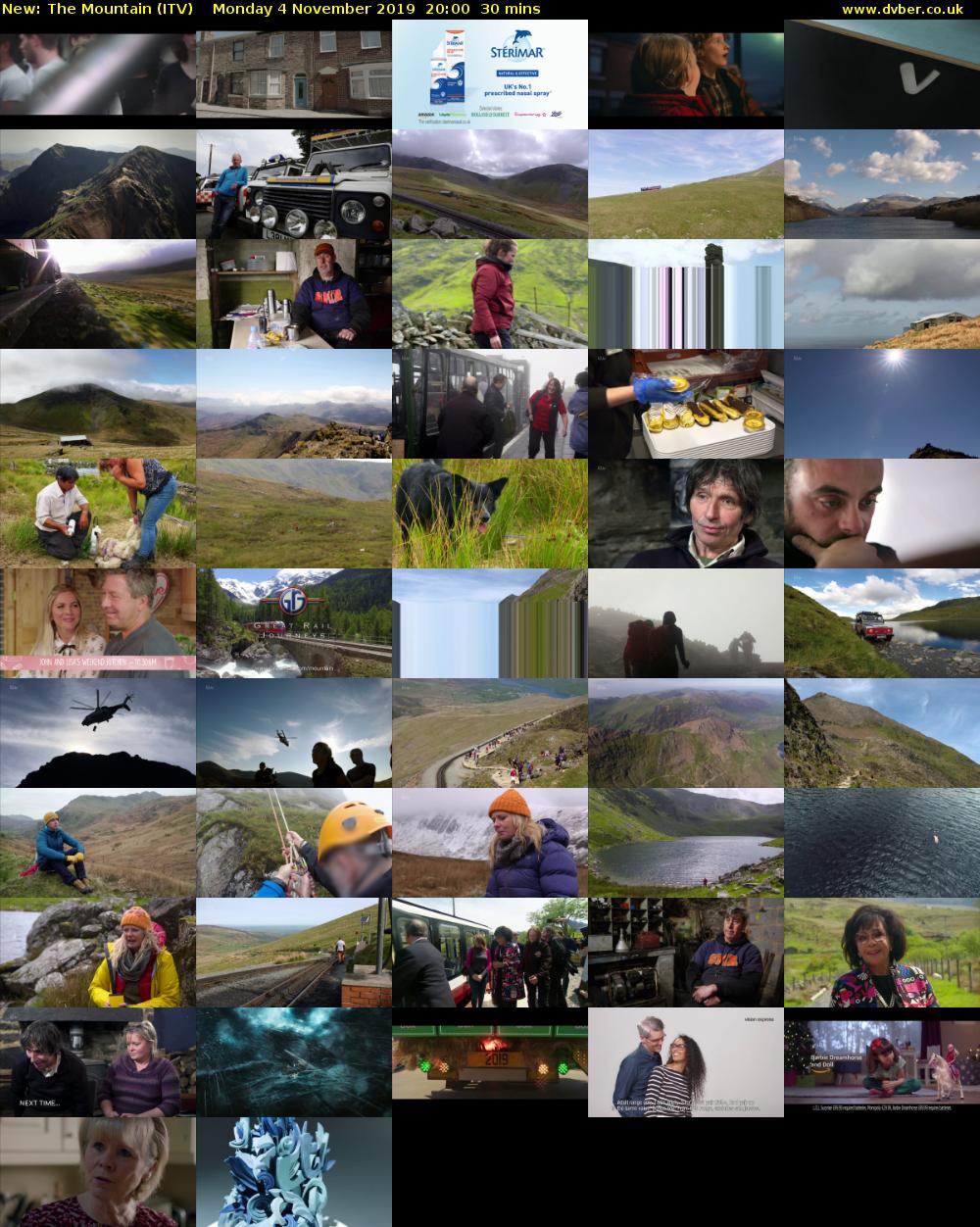 The Mountain (ITV) Monday 4 November 2019 20:00 - 20:30