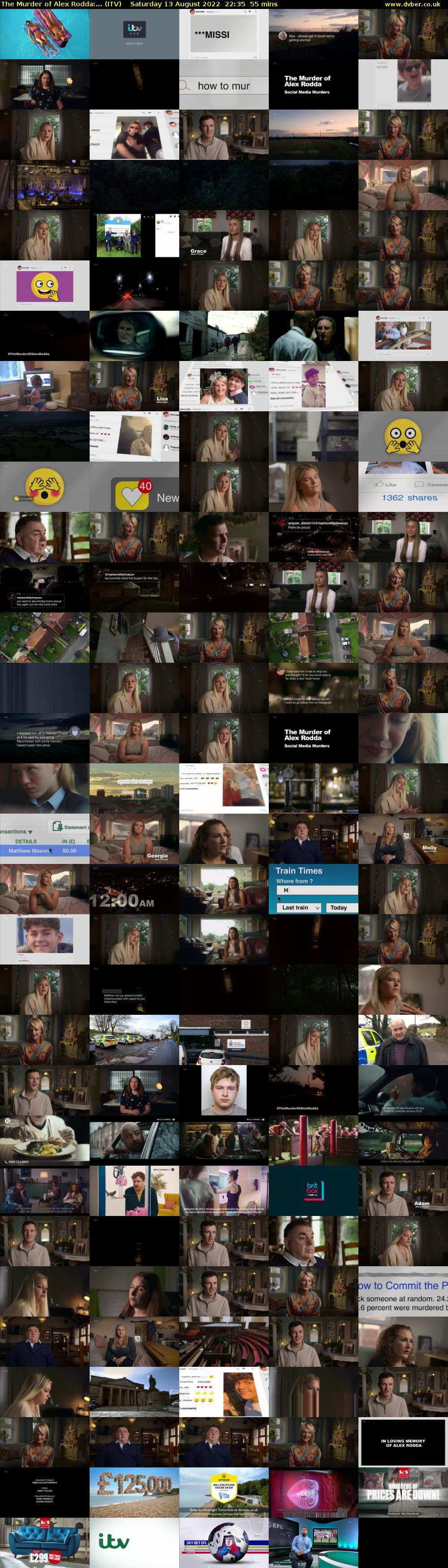 The Murder of Alex Rodda:... (ITV) Saturday 13 August 2022 22:35 - 23:30
