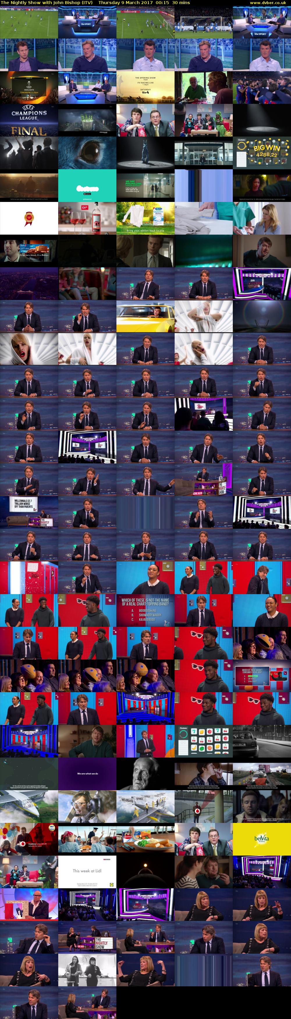 The Nightly Show with John Bishop (ITV) Thursday 9 March 2017 00:15 - 00:45