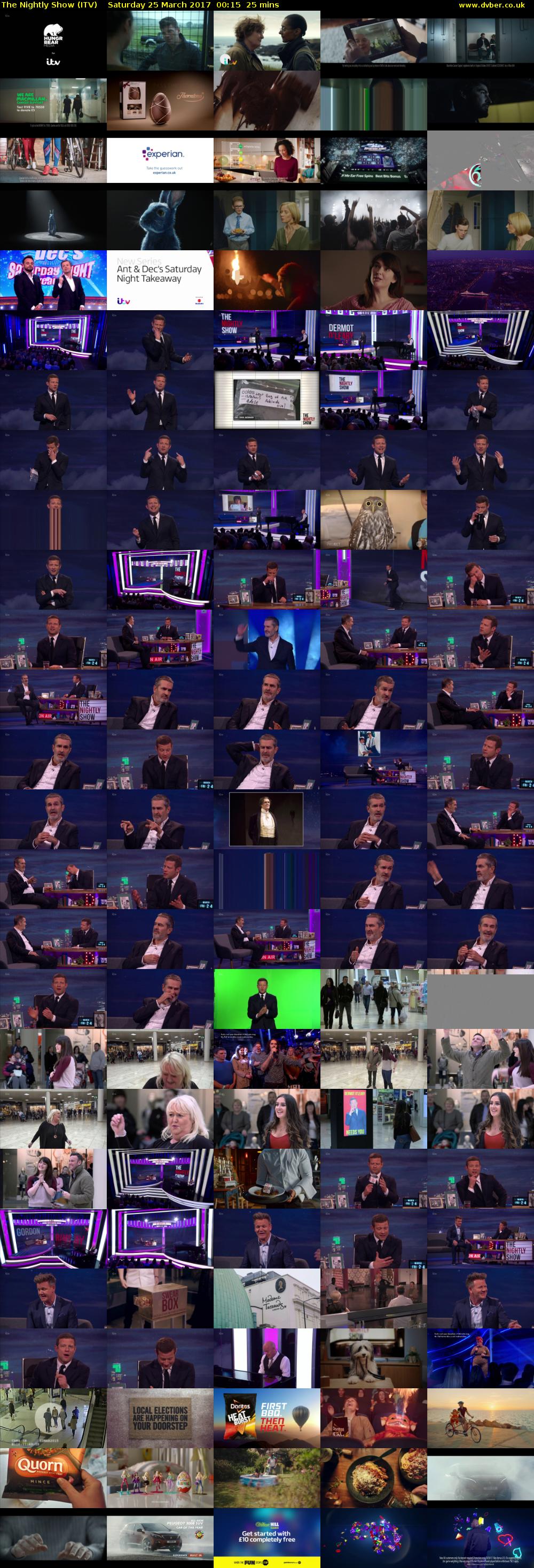 The Nightly Show (ITV) Saturday 25 March 2017 00:15 - 00:40