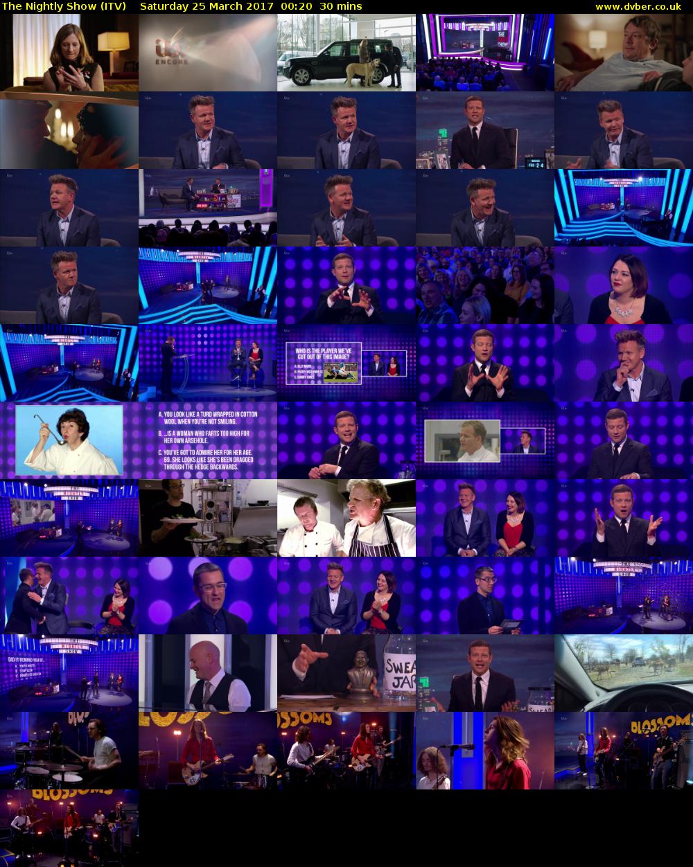 The Nightly Show (ITV) Saturday 25 March 2017 00:20 - 00:50