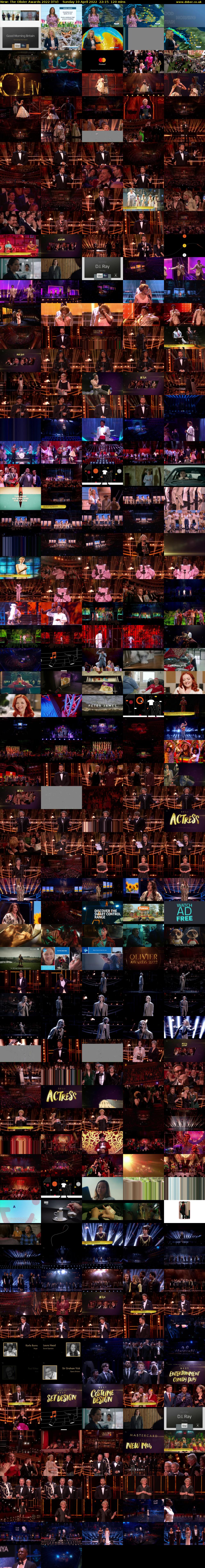 The Olivier Awards 2022 (ITV) Sunday 10 April 2022 22:15 - 00:15